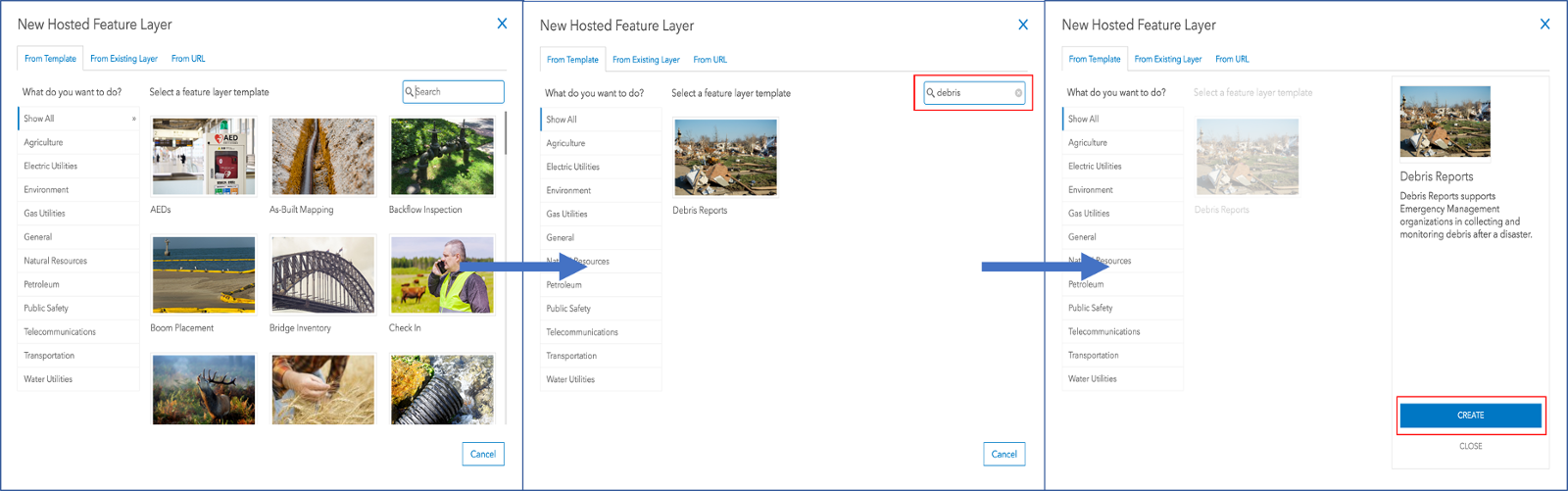 Start creating a hosted feature layer
