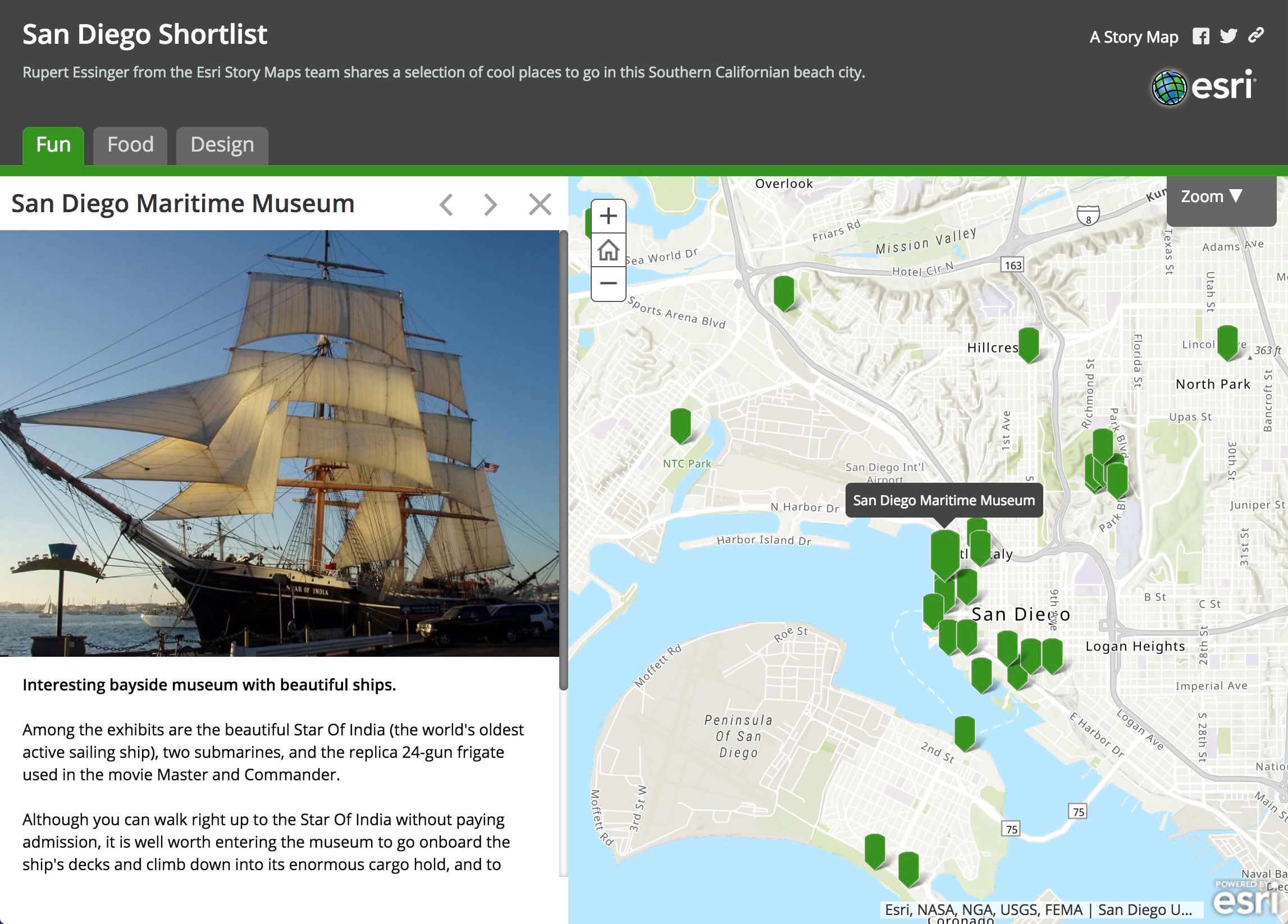 San Diego Shortlist story map