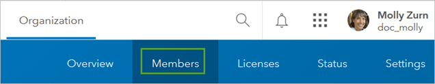 Members tab selected Members tab selected