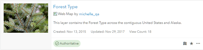 Item search showing authoritative badge Item search showing authoritative badge