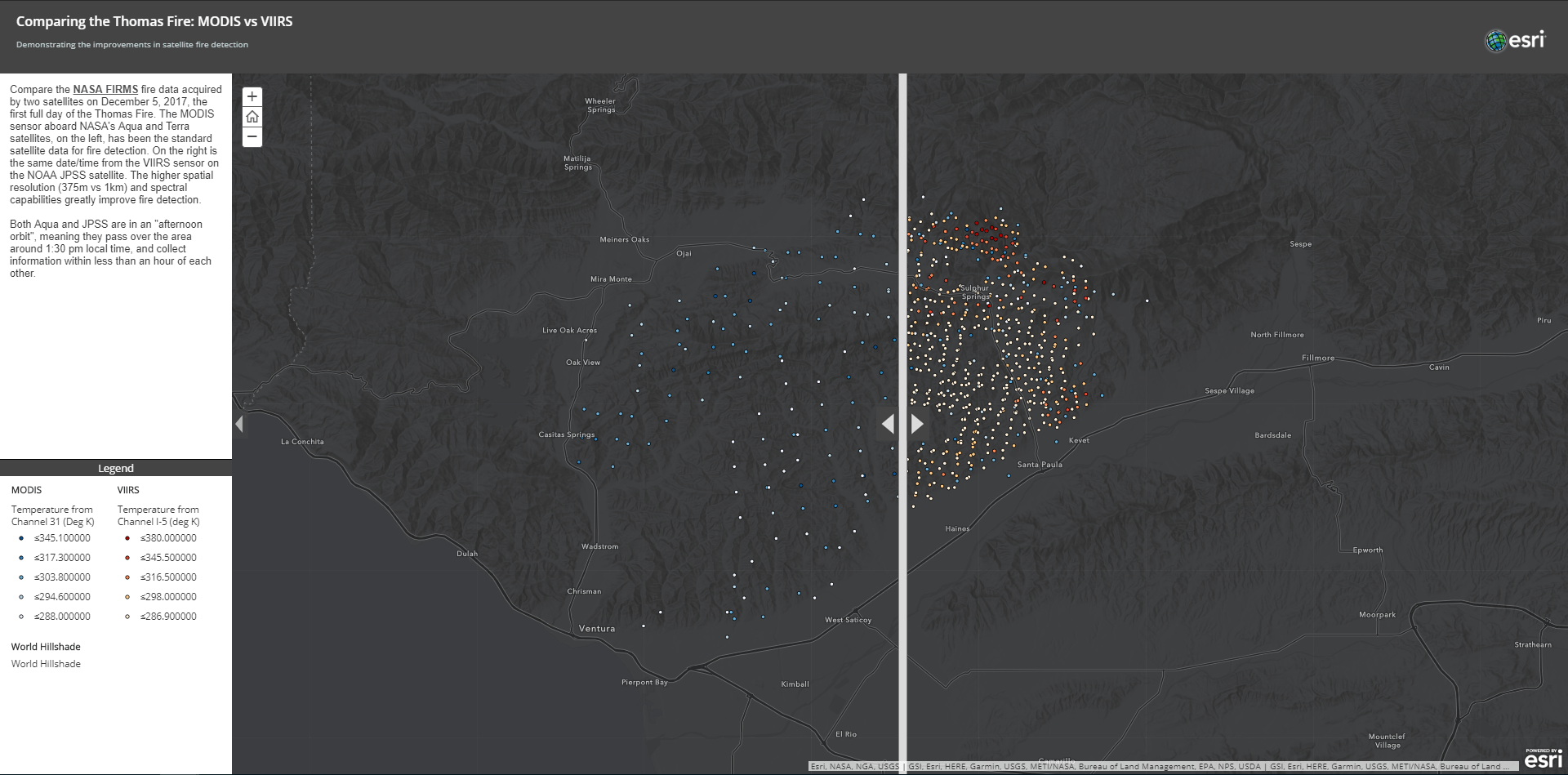 compare VIIRS and MODIS app