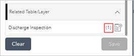 One record is now visible after performing an inspection on the asset under the related layer/table section.