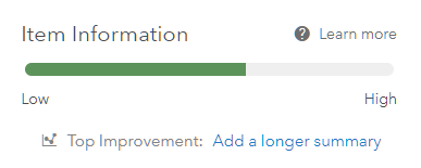 Item information bar showing incomplete item information Item information bar showing incomplete item information