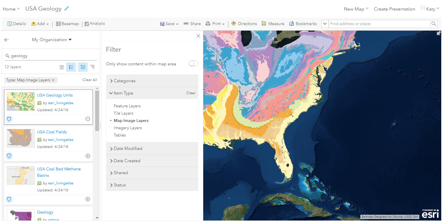 Filter data in the search in the Enterprise portal