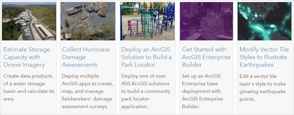 Follow these guided lessons to solve real problems while learning how to use ArcGIS.