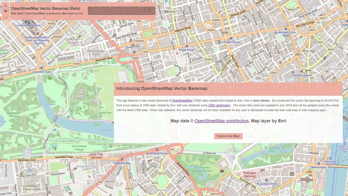 Click to View the OpenStreetMap Vector Basemap