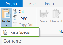 Paste special button