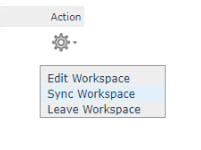 Sync Workspace option Sync Workspace option