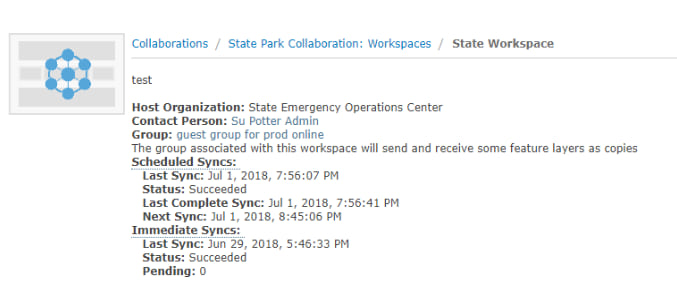 Sync Status Report page in the portal