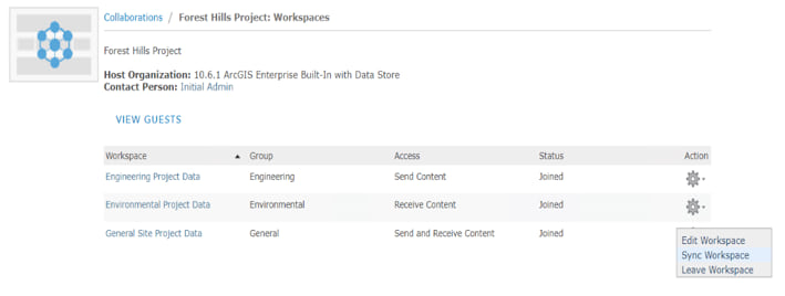 Sync Workspace option Sync Workspace option