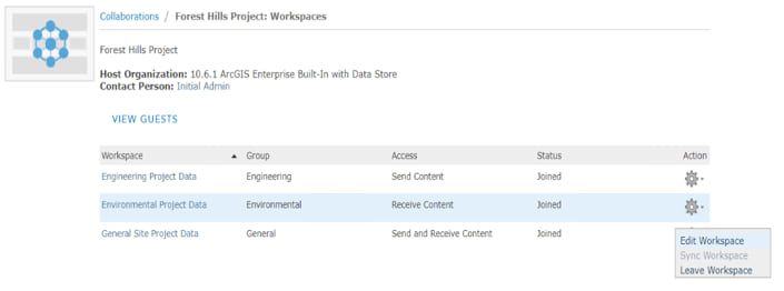 Sync Workspace option Sync Workspace option