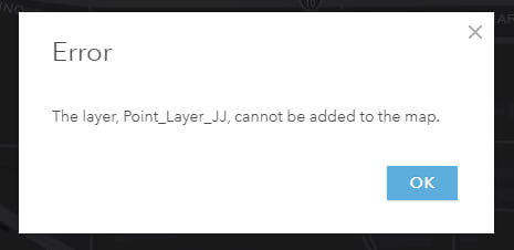 Web map sharing error Web map sharing error