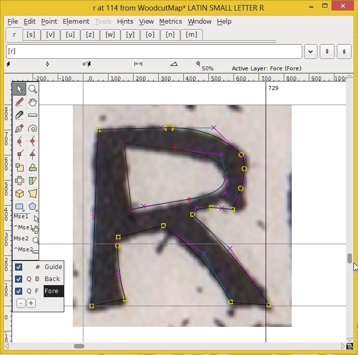 Tracing the letter R