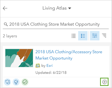 Add Living Atlas layer Add Living Atlas layer