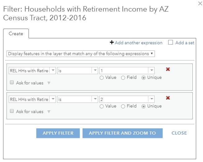 Filter dialogue panel options to suppress any features with a reliability flag of 3. Two expressions are used for filtering.