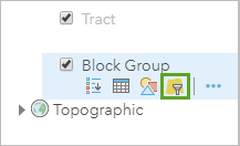 Apply a filter to the block group layer Apply a filter to the block group layer