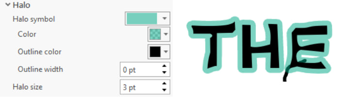 Visual effect of a 3 pt halo on text Visual effect of a 3 pt halo on text