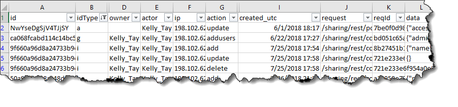 Sample of Audit Log