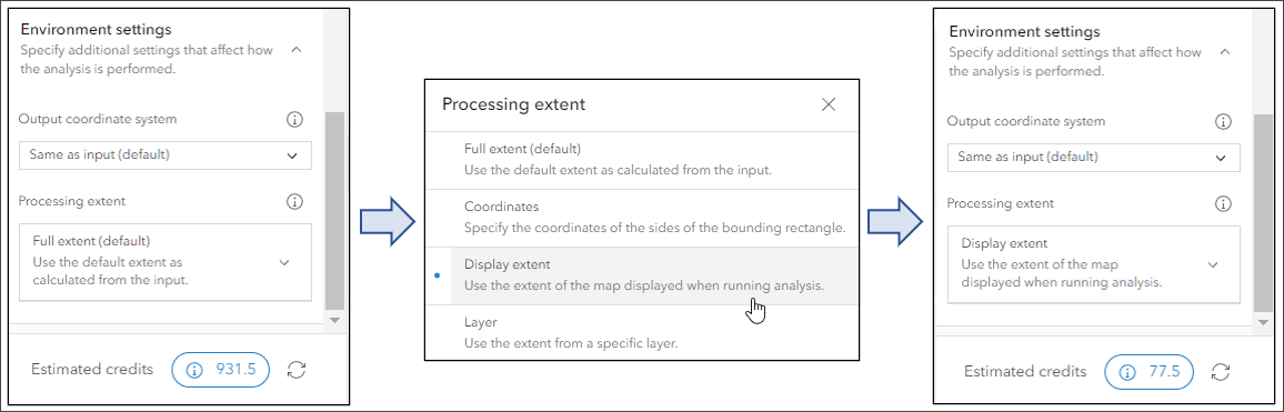 Processing extent Processing extent