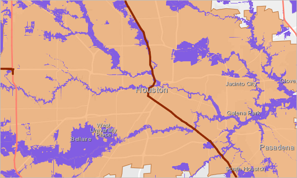 Houston boundary, evacuation routes, and flood risk area layers