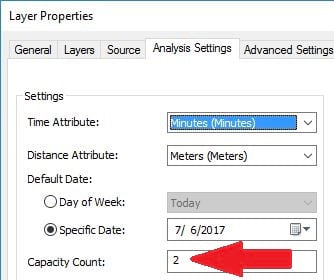 Shows the Capacity Count field in the Layer Properties page