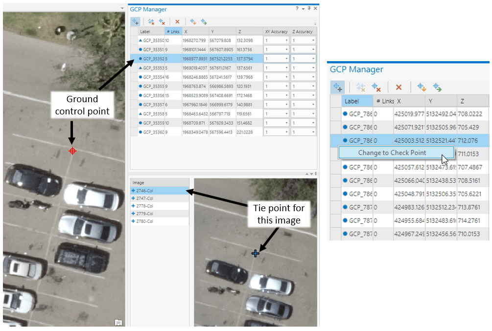 Add tie points for each GCP and change some to check points