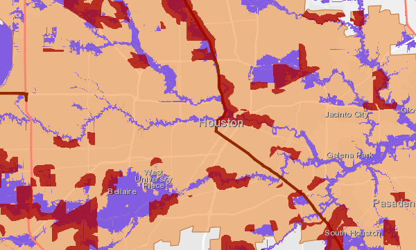 Highest risk flood zones