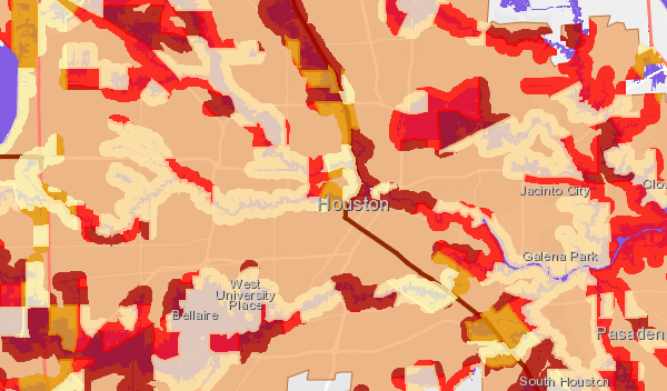 Lowest flood risk