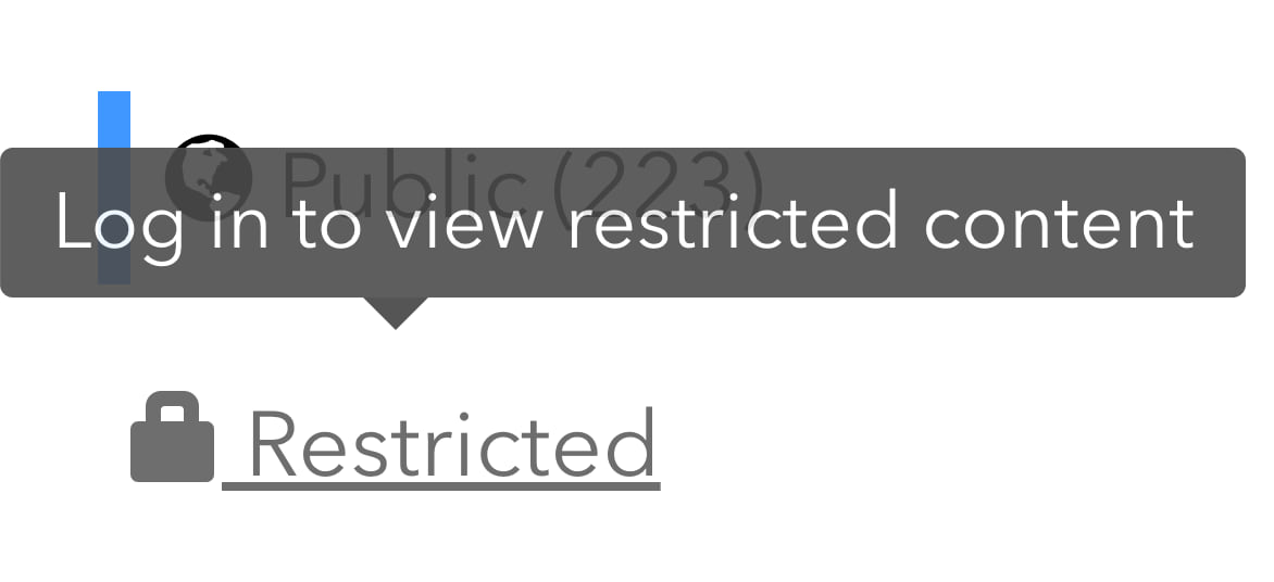 Screenshot of restricted content message in Hub