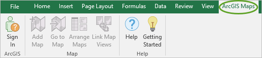 ArcGIS Maps tab