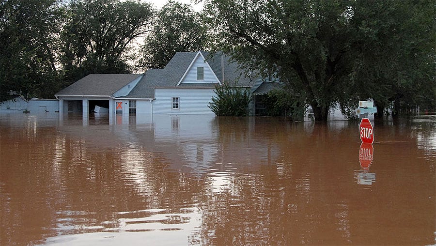 flooded house