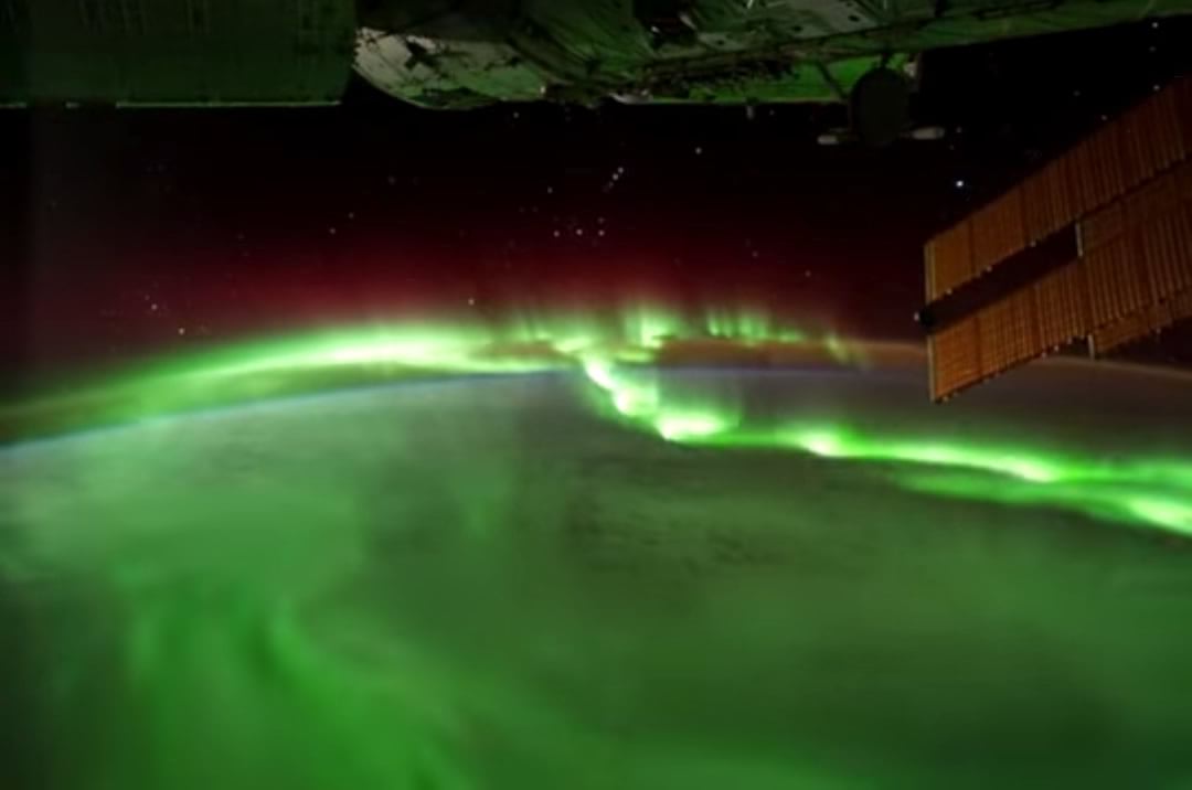 Actual footage of the Northern Lights from the International Space Station.