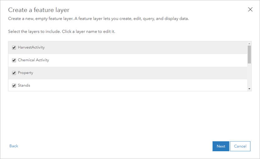 Default layers included in new layer Default layers included in new layer