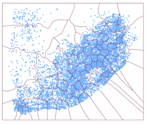 Figure 7: The non-overlapping subsets produces the final tool output which are represented by non-overlapping polygons.