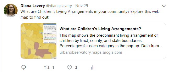 Web map shared on Twitter. Shows one benefit of documenting items: Twitter is using web map’s title, image, and blurb. Web map shared on Twitter. Shows one benefit of documenting items: Twitter is using web map’s title, image, and blurb.