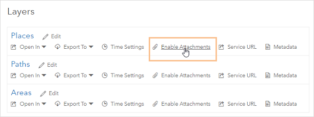 Enable attachments