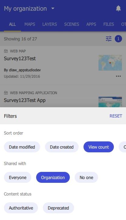 Easily fIlter content in ArcGIS Companion