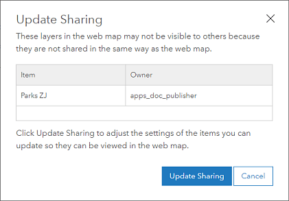 Update sharing for your layer Update sharing for your layer