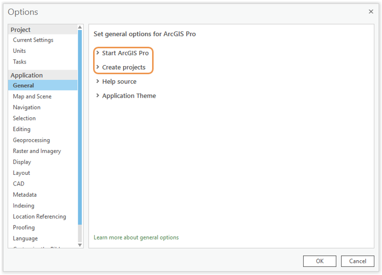 Options dialog box Options dialog box
