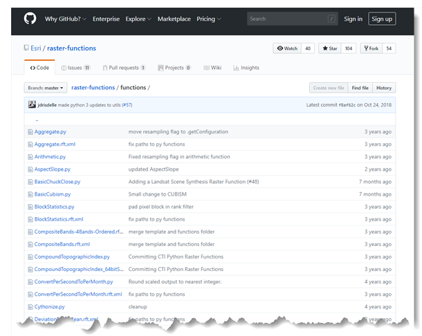 Esri's raster functions GitHub repository