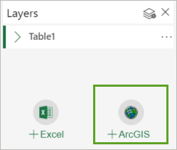 Add from ArcGIS button Add from ArcGIS button