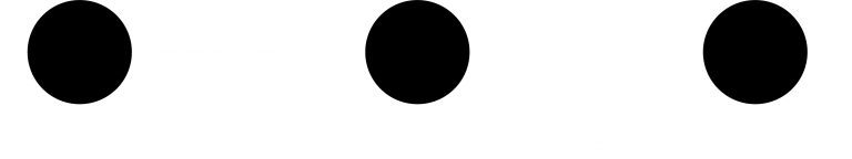 Three black dots. Three black dots.