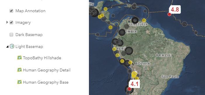 Map layers with the Imagery. Map layers with the Imagery.