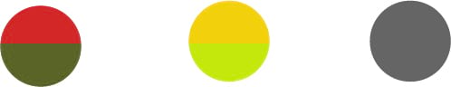 Red, yellow, and gray dots. Red, yellow, and gray dots.