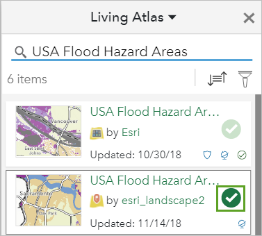 Flood Hazard Areas layer selected