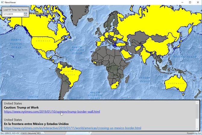 NewsViewer desktop app for Hack the Map 3