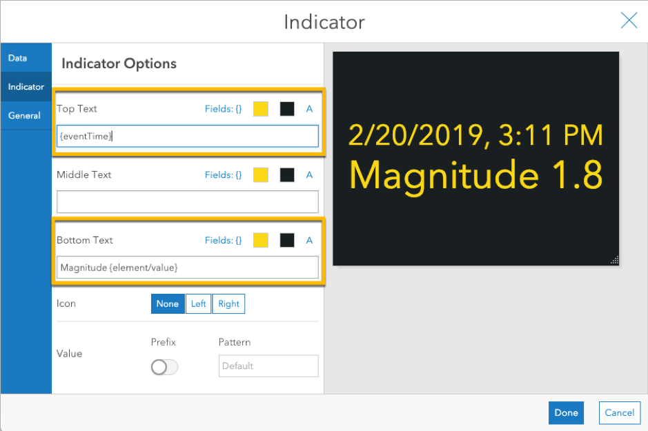 3-3 Use an Indicator to Display Magnitude and Event Time