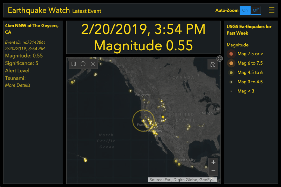 4-8 Automatically Zoom to Latest Earthquake