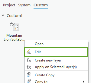Edit a custom raster function template