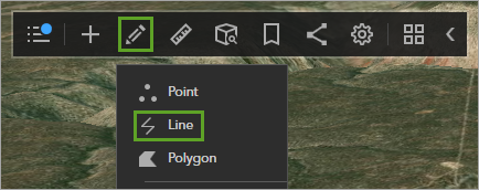 Draw button and Line option